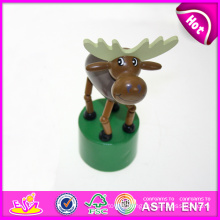 Hot New Product for 2015 Kids Toy Wooden Push Toy, Mini Funny Wooden Toy Children Toy, Colorful Wooden Animal Toy for Baby W06D048